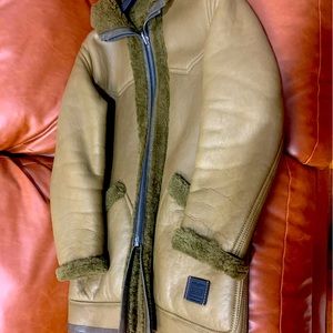 COACH Leather Reversible Shearling Coat